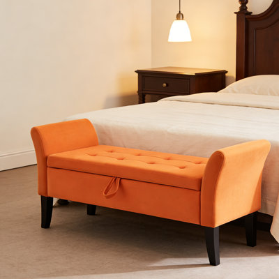 Encinal Velvet Upholstered Storage Bench
