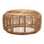 Table basse bohémienne en rotin naturel avec design circulaire