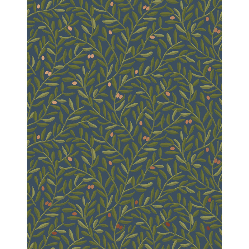 Olive Grove Wallpaper | Traditional / Roll - 27" x 30', Midnight