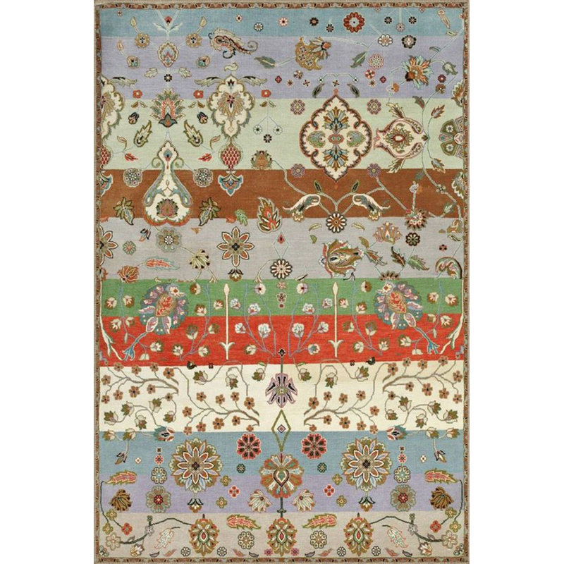 Multi Color Floral Flower Pattern Creative Modern Decorative Machine Washable Area Rug, Rectangle 3'3" x 4'11"