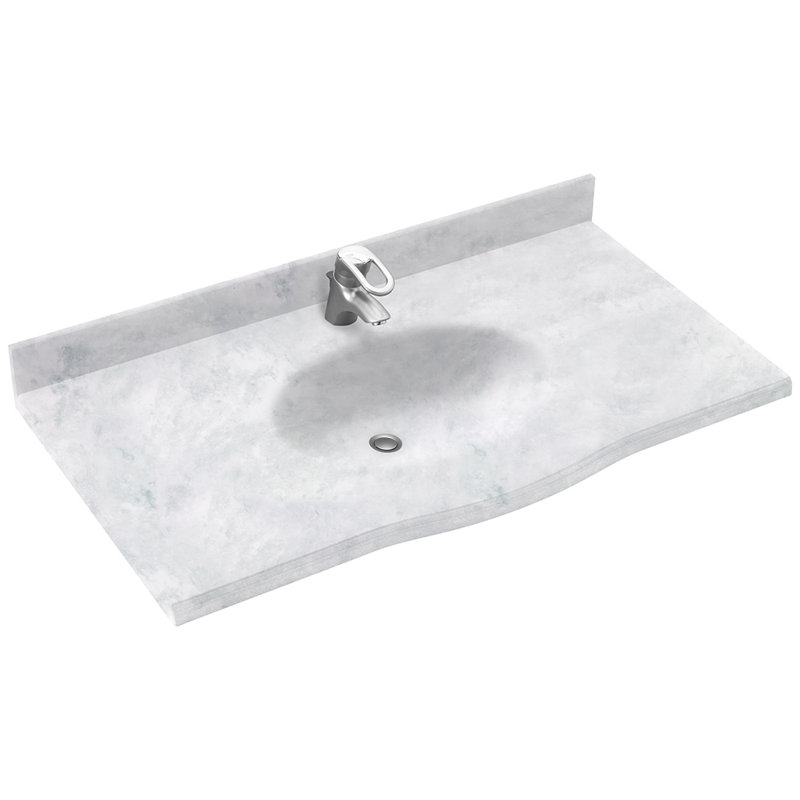 Plateau de meuble-lavabo simple 61 po Europa, Glace