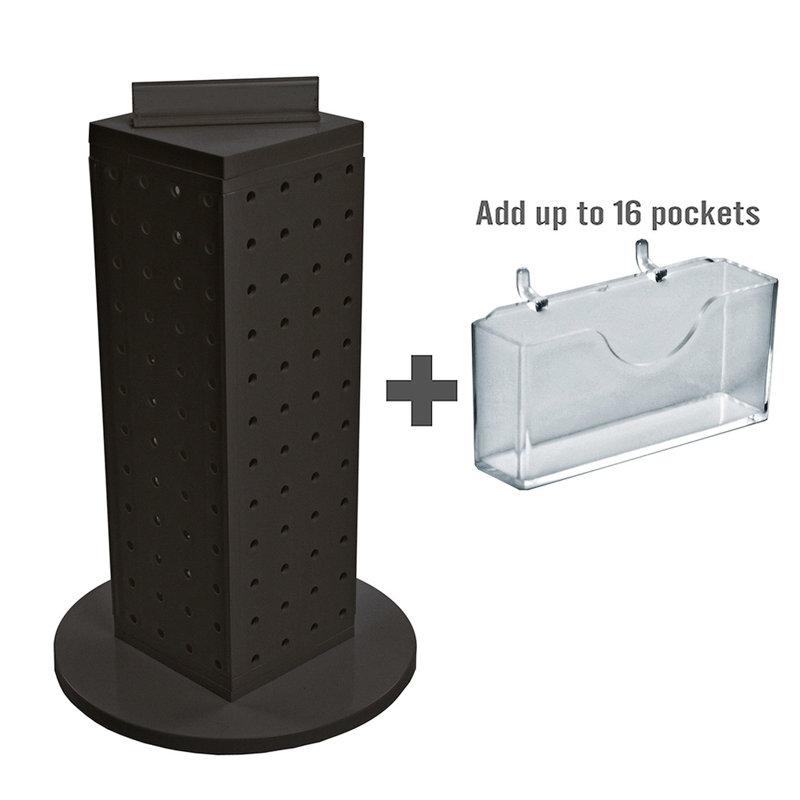 Four-Sided, 16 Pocket, Revolving Pegboard Gift Card Kit for Countertop
