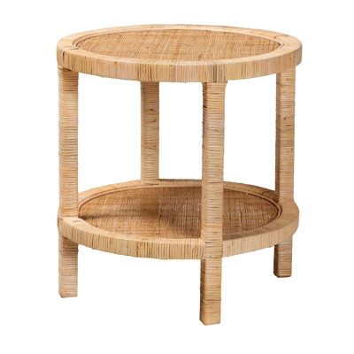 Modern Rattan 2-Tier End Table