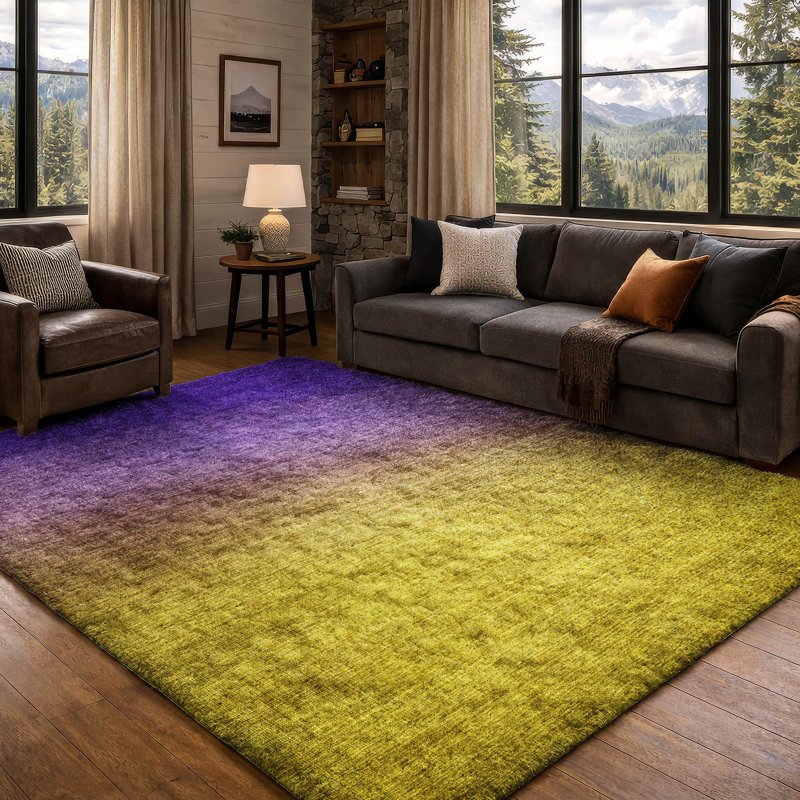 Tapis dégradé de qualité supérieure lavable à la machine ADS587, Purple, 10' x 14'