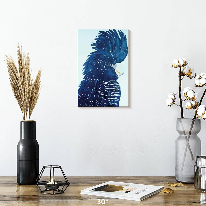 Brampt Pablo The Black Cockatoo, 12" H x 8" W