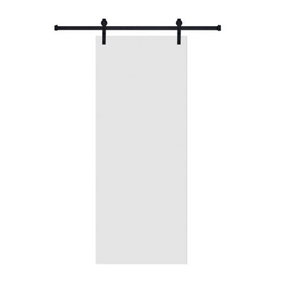 18 po X 80 po Porte de grange coulissante en MDF blanc avec trousse de quincaillerie