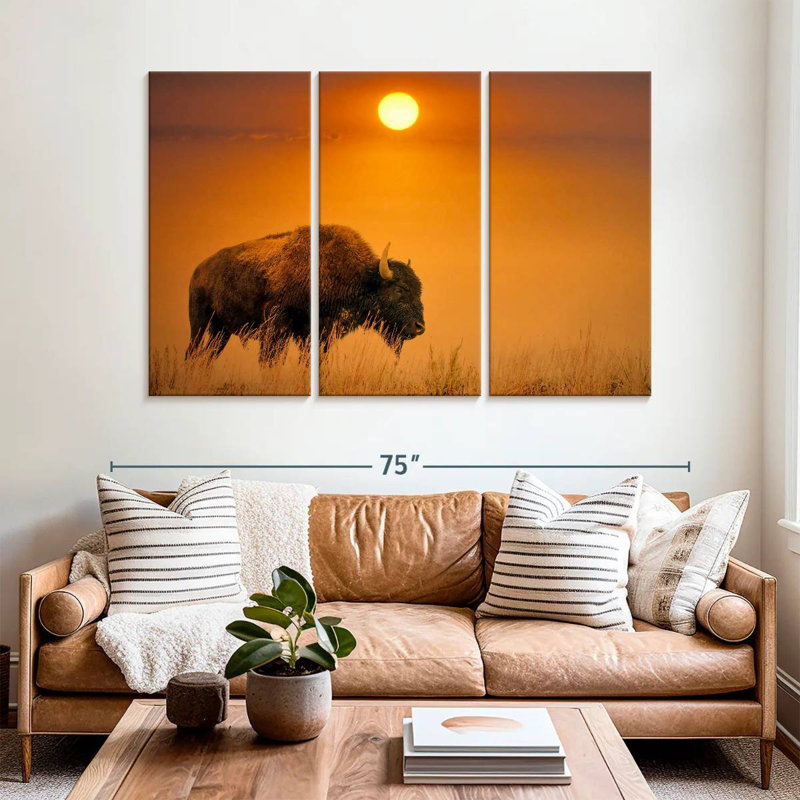 Brampt Bison Sunrise, 42" H x 65" W