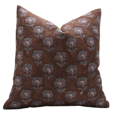 Housses de coussin en lin pur à motif de Fab Fabine, 18 x 18 pouces - Rohini