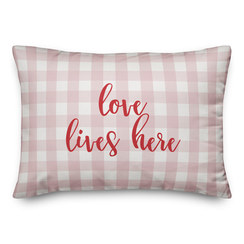Plaid Throw Pillow, Red/Pink