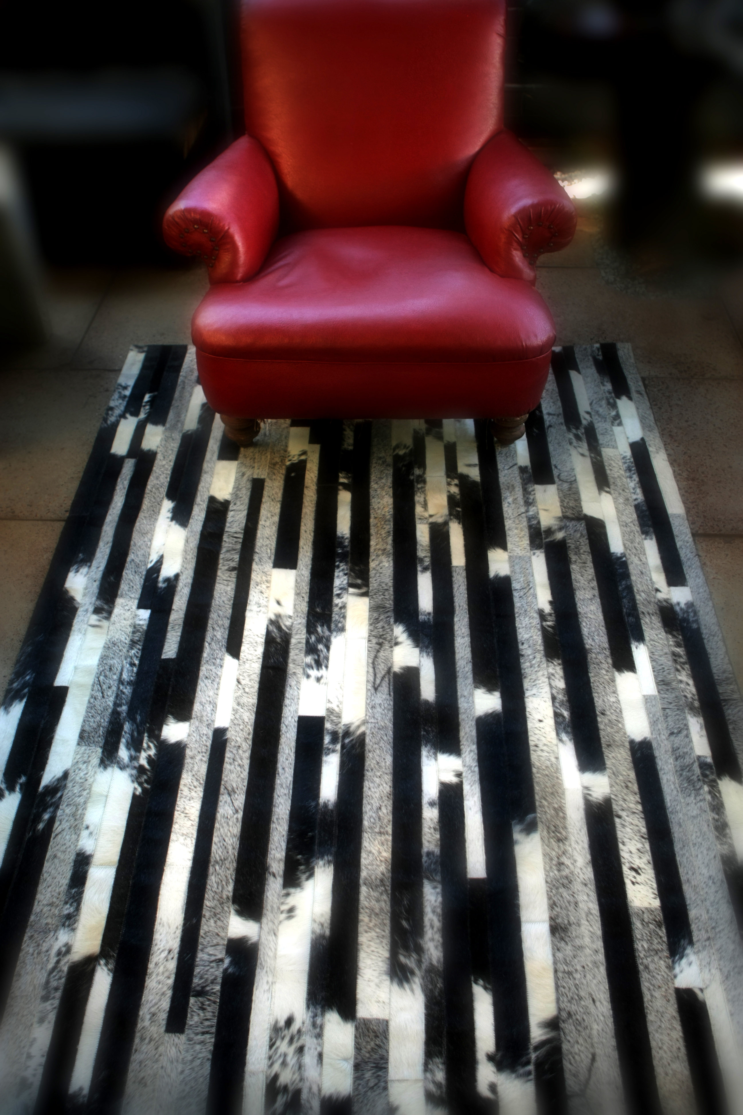 Rectangle Cowhide Rug Art Hide Rectangle Cojonudo Abstract Cowhide Area Rug in Black/White ...