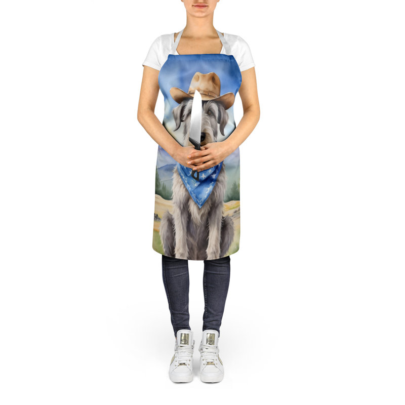Tablier de bienvenue Irish Wolfhound Cowboy