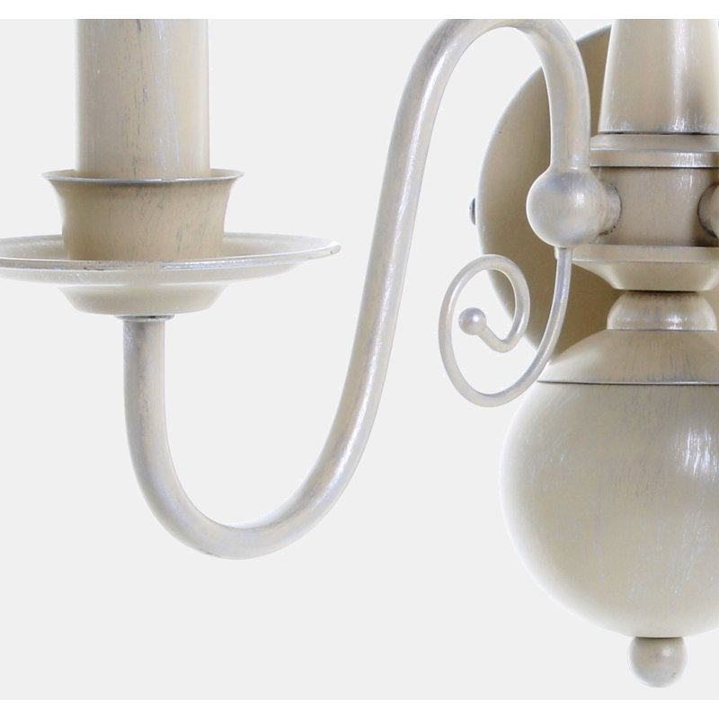 Roosevelt Steel Candle Wall Light, Cream