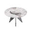 Table de salle à manger ronde en marbre avec base en acier inoxydable argenté, marbre artificiel pour 6 à 8 personnes, plateau tournant en pierre artificielle blanche, blanc (table de salle à manger seulement)-1784712586