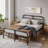 14 Inch Metal California King Bed Frame with Headboard, Heavy Duty Industrial, 3500 lbs Capacity, Noiseless Non-Sway, Black, Easy Assembly, No Box Spring Needed-1201723620