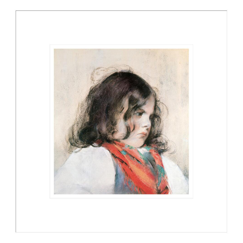 Tête d'enfant (pastel sur papier) par Mary Cassatt, H 14,39 po x l 13,75 po