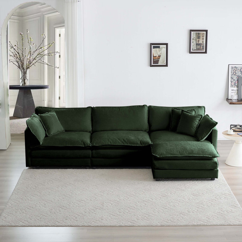 Canapé modulaire Chenille, H 33 po x l 111,42 po x P 57,4 po, 6, Gris