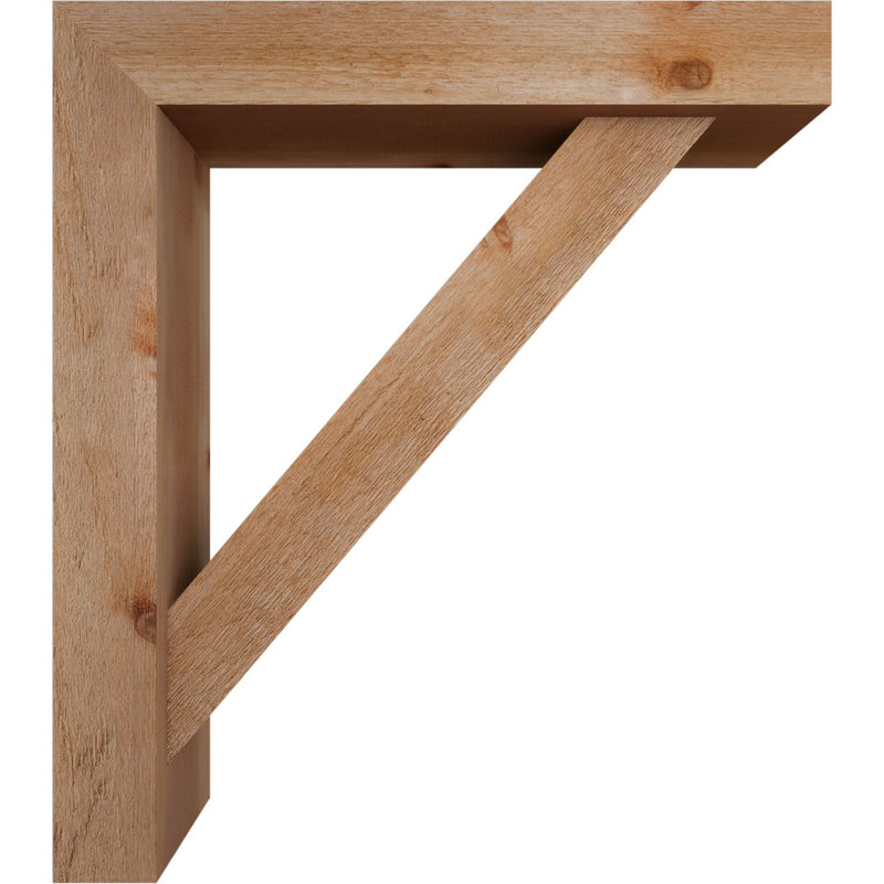Traditional Block Bracket w/ Offset Brace, 34 x 30, 6"W Western Red Cedar (Rough Sawn)