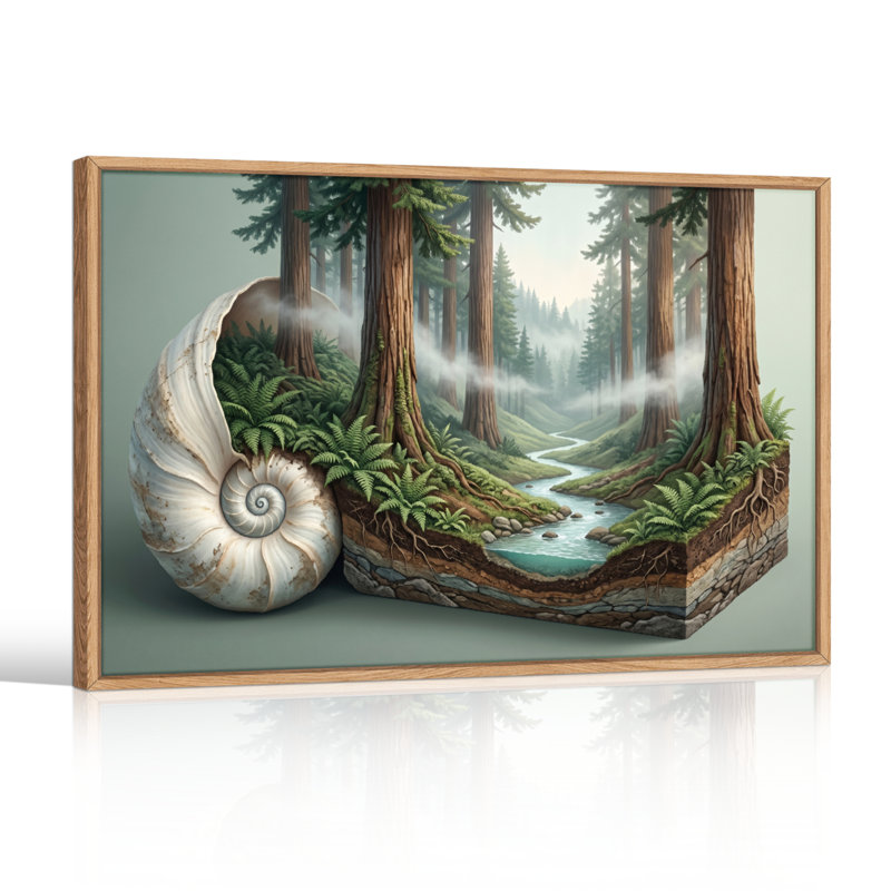 Ensemble de 1 tableau sur toile représentant un escargot des forêts, H 18 po x l 24 po, Natural