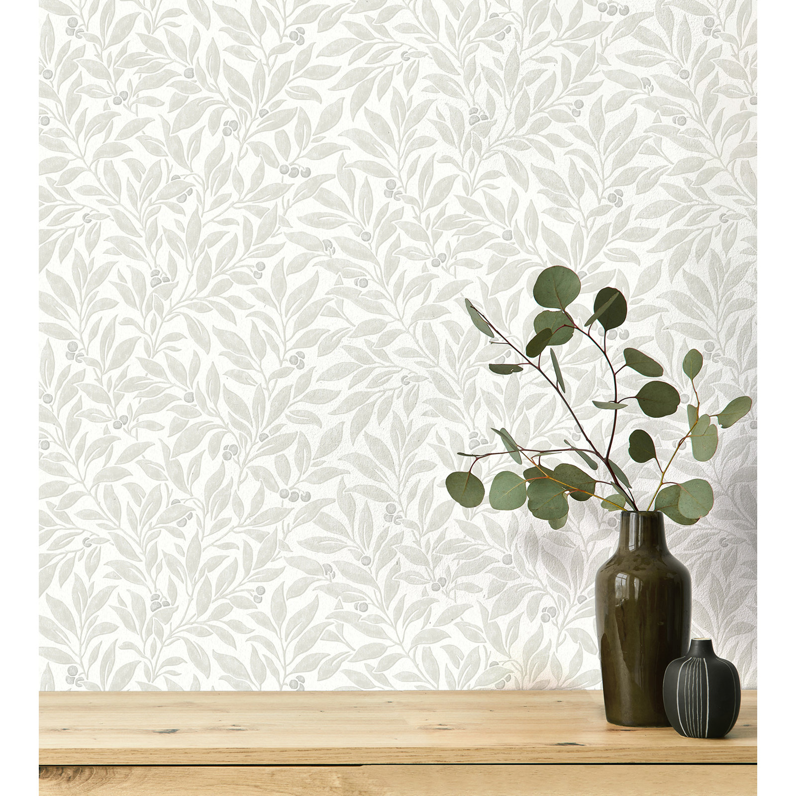 Vine Wallpaper Double Roll, Gray