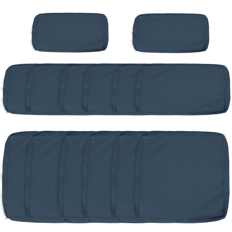 Garden Rattan Sofa Set Polyester Cover Replacement No Cushion, Blue