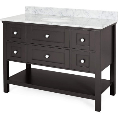 Meuble-lavabo simple 49 po avec plateau en marbre Diannie
