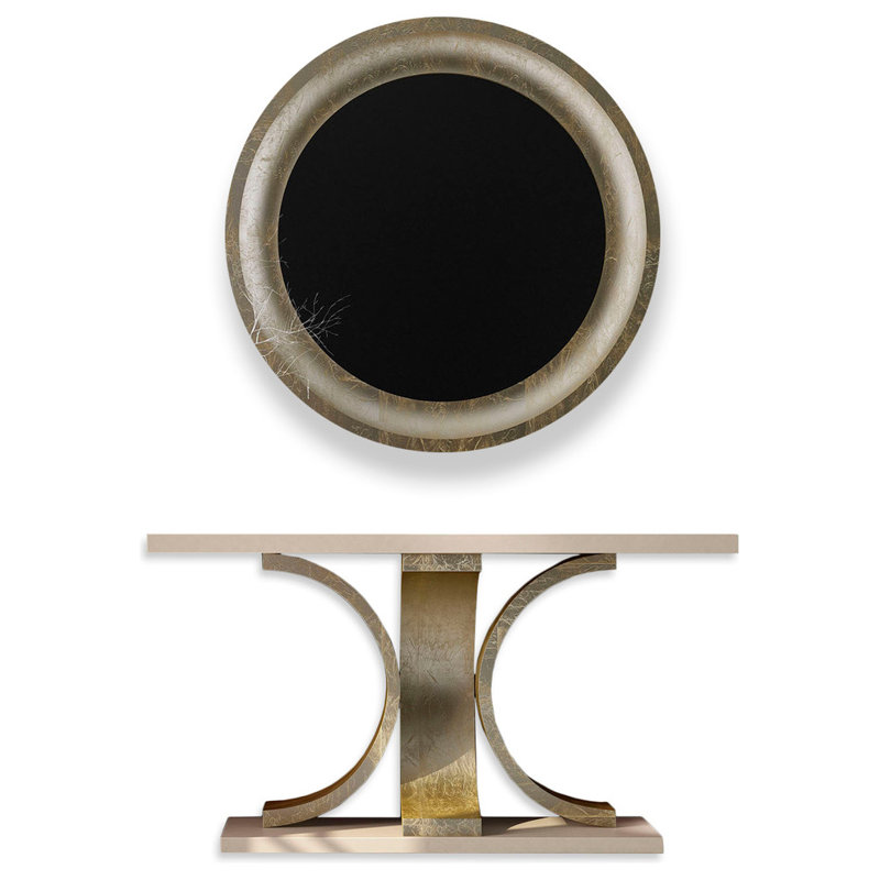 Ensemble de console et de Miroir Saphire, H 29,5 po x l 39,4 po x P 15,6 po, Mat