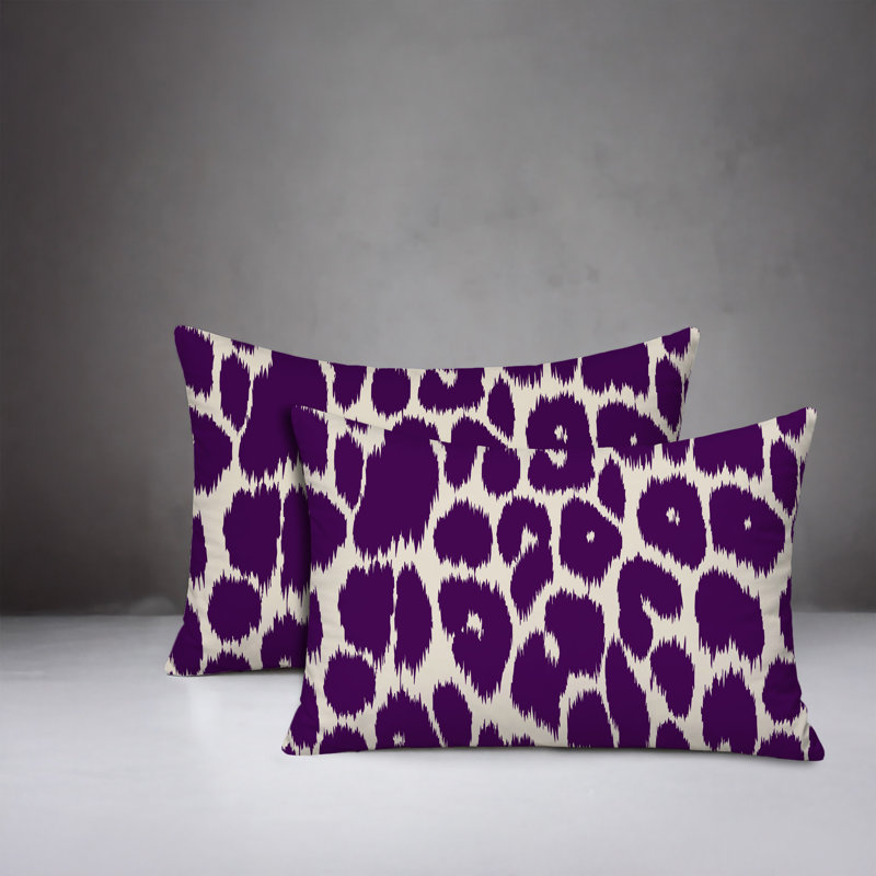 Oreiller réversible intérieur / extérieur à imprimé zébré Nubi, 20x14, Purple