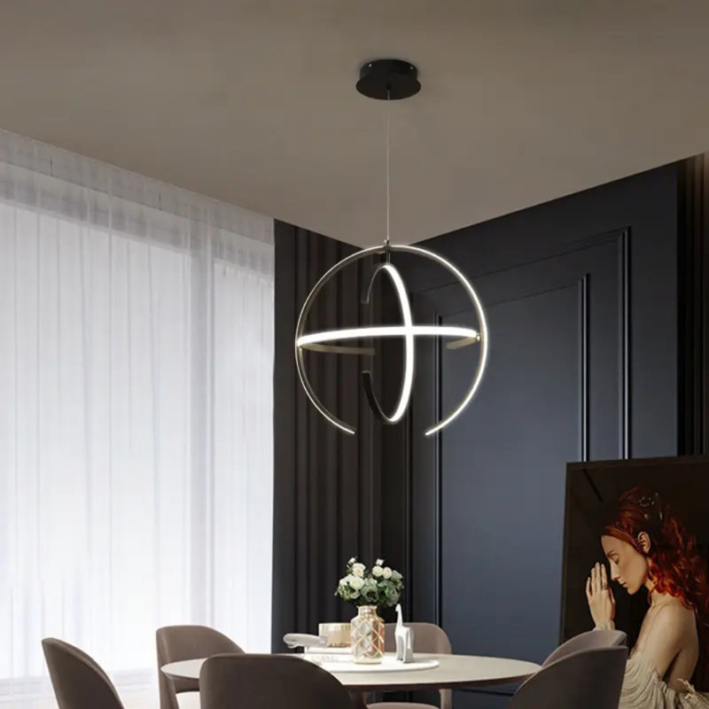 Kinglong Black Modern LED Pendant Light
