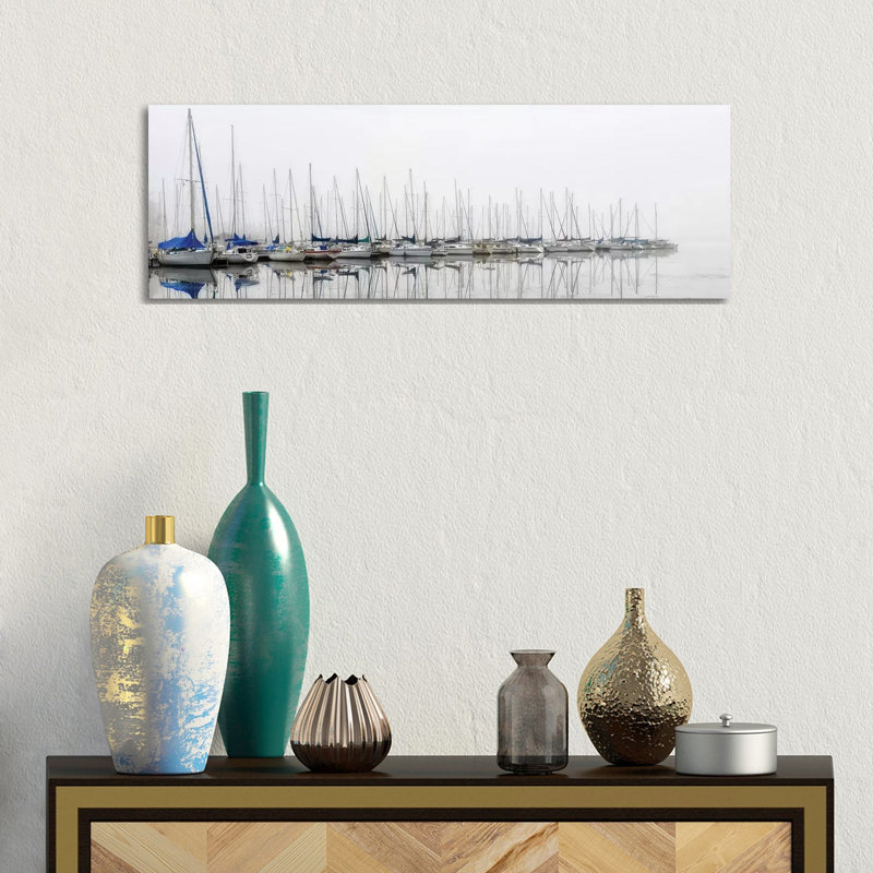 Sailing Boats Panel by Andy Amos - Wrapped Canvas Panoramic Print, 30.48 cm H x 91.44 cm W x 1.91 cm D
