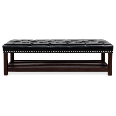 Wooden Base Upholstered Bench For Bedroom For Entryway