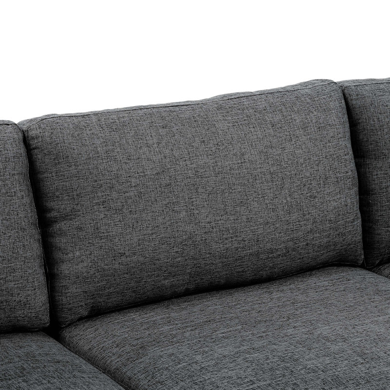 6 - Piece Upholstered Sectional With Skirt, Gray