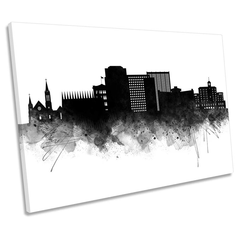 Colorado Springs Abstract City Skyline - Wrapped Canvas Print, 30.5cm H x 45.7cm W x 2cm D