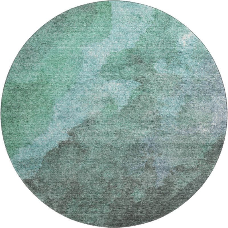 Premium Machine Washable Mundell Abstract Rug, Round 8'