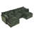 Modern Chenille Loveseat Sofa Couch With Ottoman-1360277072-1360277079