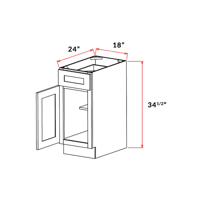 18” W Ready-to-Assemble Shaker Style Base Cabinet, White