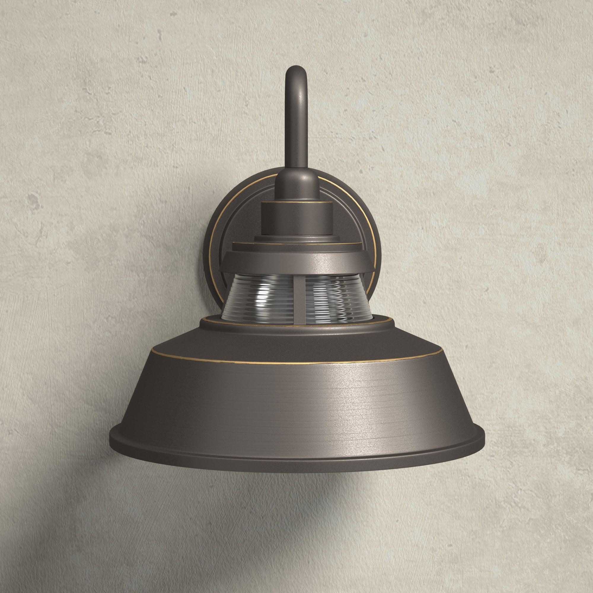 Calum Single Light Bell Outdoor Aluminum Wall Light, 11.5" H x 14" W x 24" D, Oil Rubbed Bronze