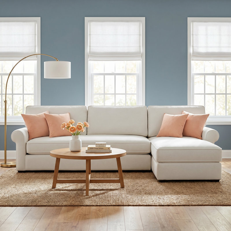 Porter Upholstered L-Shaped Sectional, Left Hand Facing, Bella Cocoa Performance Velvet
