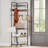 Corner Clothing Racks Freestanding Metal Coat Racks with Hooks Clothes Rack with Storage Shelves for Home Bedroom Living Room