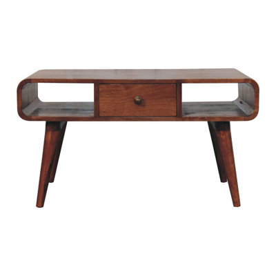 Curved Honey Caramel Coffee Table