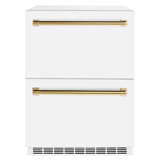 ZLINE Autograph Edition 24 In. Touchstone Refrigerator Drawer in Black Matte and Gold
