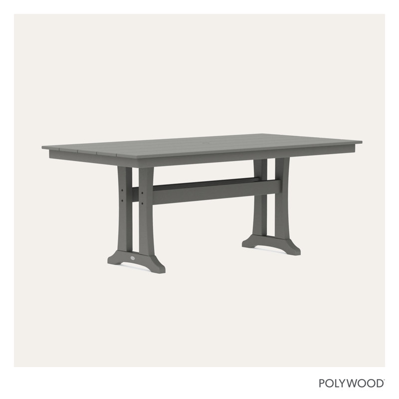 POLYWOOD Tables Trestle 37.75" x 72.25" Dining Table, Gray