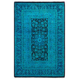 Overdyed One-of-a-Kind 4' 1" X 6' 1" Hand Knotted Area Rug