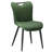 Modern Quilted Leather Upholstered Dining Chairs Wingback Luxury Side Chairs With Metal Legs-409636743