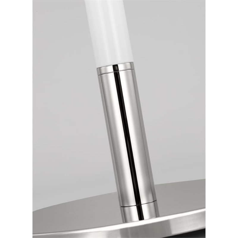 Monroe Table Lamp, Polished Nickel White