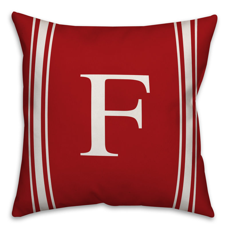 Striped Throw Pillow, F, Red