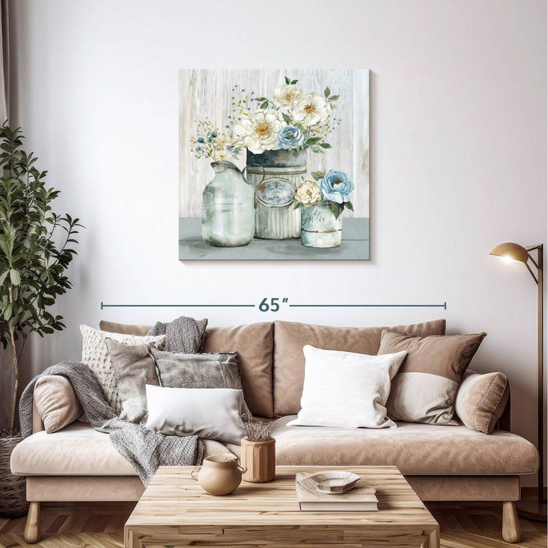 Fleurs de jardin françaises II, H 36 po x l 36 po