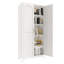 Armoire de rangement en métal 71 po avec 2 portes galbées - tablettes réglables pour la chambre à coucher, le salon et la cuisine (blanc)