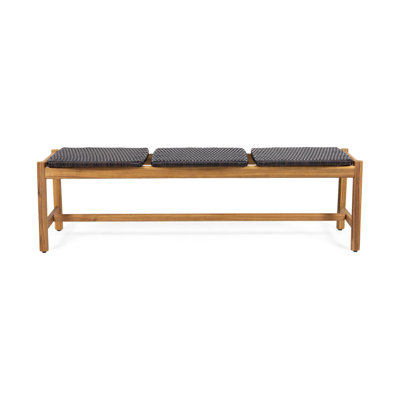 3 Seater Bench - Wood Outdoor Seating Bench With Rustic Style, 61.5 In. Long X 16.32 Wide 18.13 High, 23.85 Lb Weight -shaded Design,