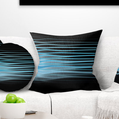 Flammes fractales bleu clair - coussin imprimé abstrait