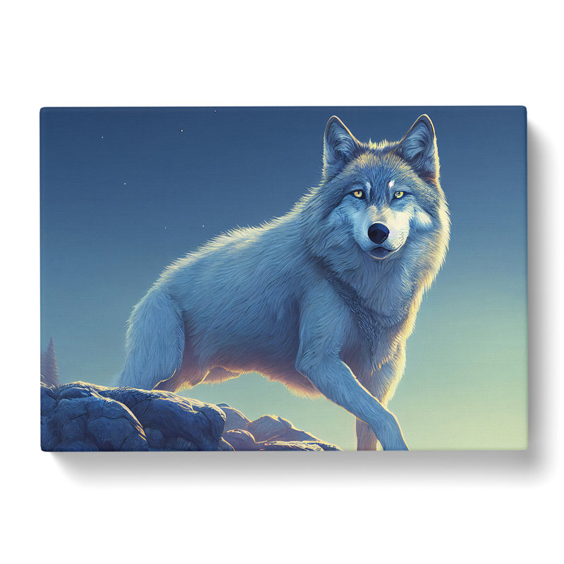 Creeping Wolf - Wrapped Canvas Print, 40cm H x 60cm W x 3cm D
